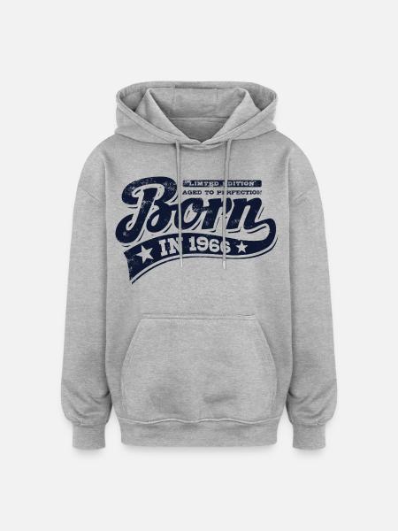 Born in 1966 - Birthday - Limited Edition - Oversized Unisex Hoodie - heather grey