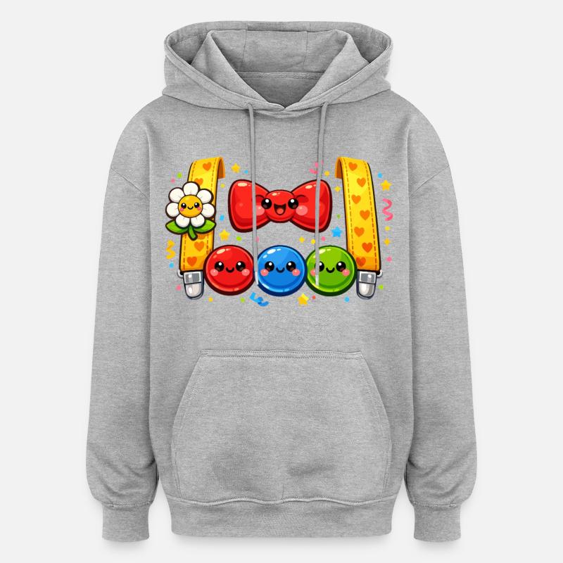 Costume de clown Carnaval Cadeau - Sweat à capuche oversize unisexe - gris chiné