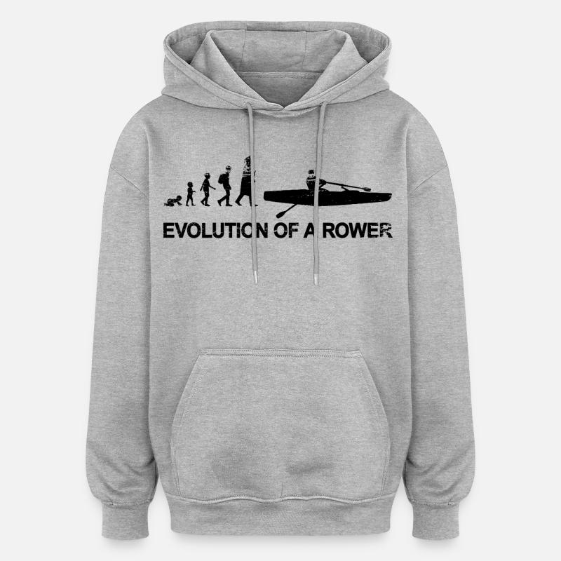 Rower Evolution - Oversized Unisex Hoodie - heather grey