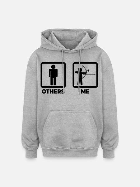 Funny archer - Oversized Unisex Hoodie - heather grey