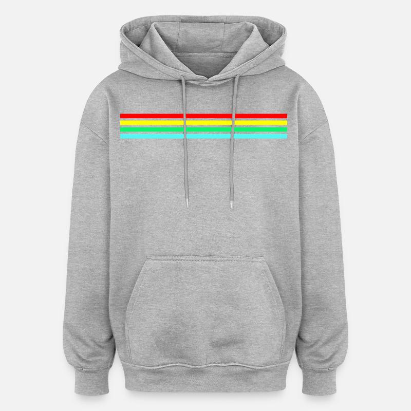 Raider rétro néon compatible - Sweat à capuche oversize unisexe - gris chiné