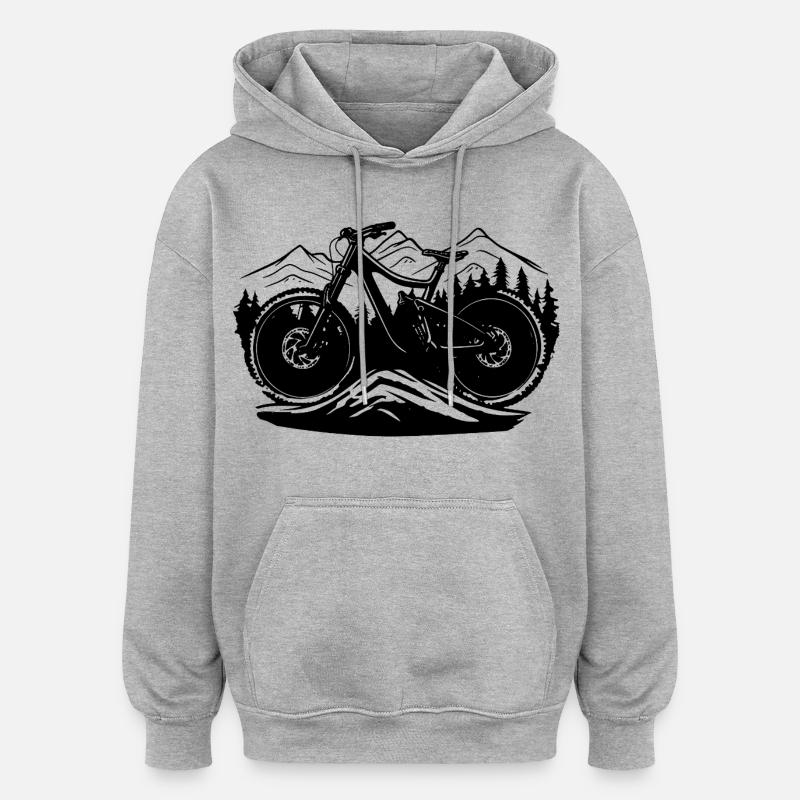 Vtt - Sweat à capuche oversize unisexe - gris chiné