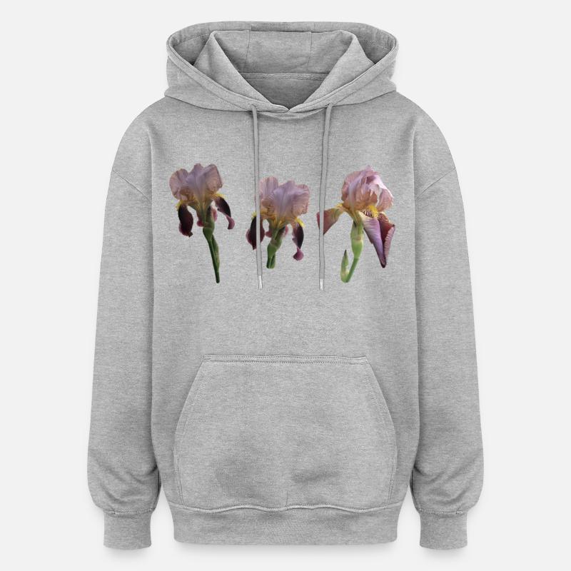 Iris - Sweat à capuche oversize unisexe - gris chiné