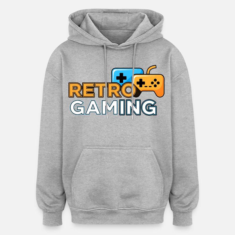 Jeux rétro - Sweat à capuche oversize unisexe - gris chiné