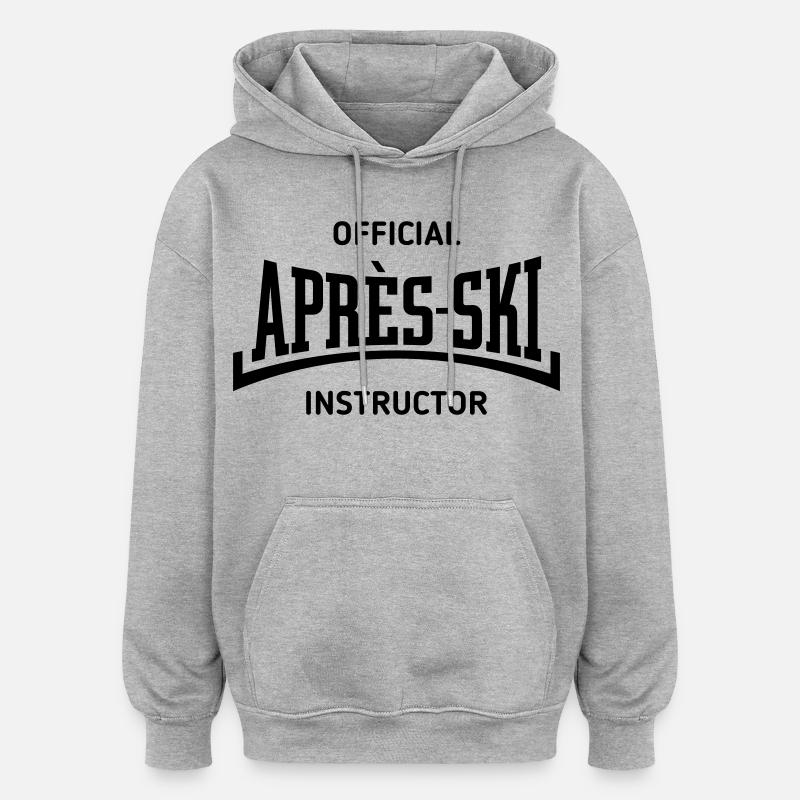 Moniteur officiel d’après-ski (concave / noir) - Sweat à capuche oversize unisexe - gris chiné