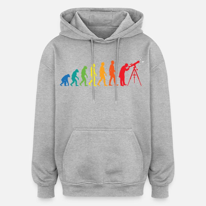 Evolution Astronomy – Space Telescope Design - Oversized Unisex Hoodie - heather grey