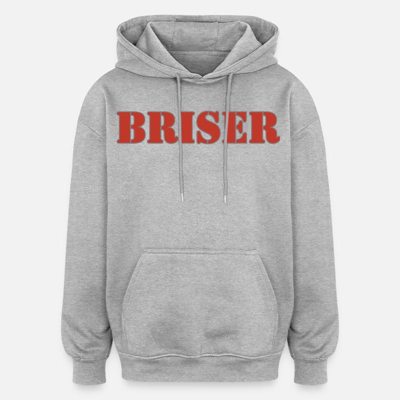BRISER - Sweat à capuche oversize unisexe - gris chiné