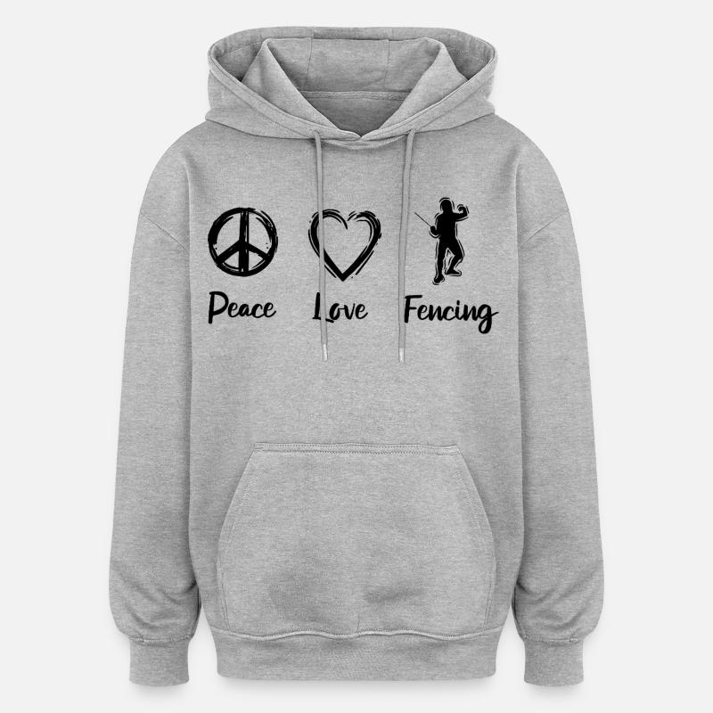 L’amour de l’escrime - Sweat à capuche oversize unisexe - gris chiné