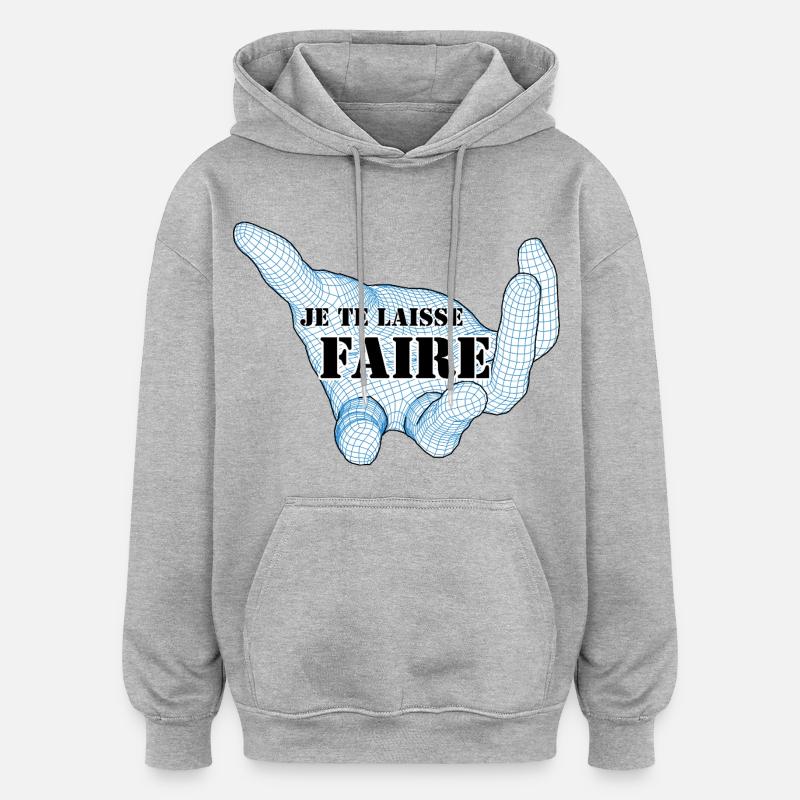 ICH LASSE DICH DAS MACHEN. - Oversized Unisex Hoodie - Grau meliert
