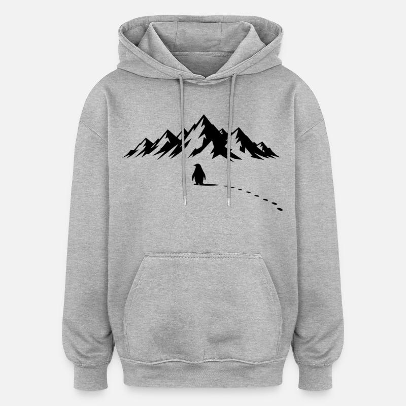 Pinguin Eisberg - Sweat à capuche oversize unisexe - gris chiné