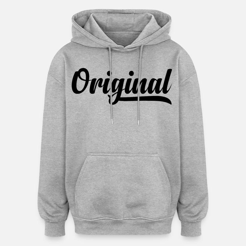 Langue source - Sweat à capuche oversize unisexe - gris chiné