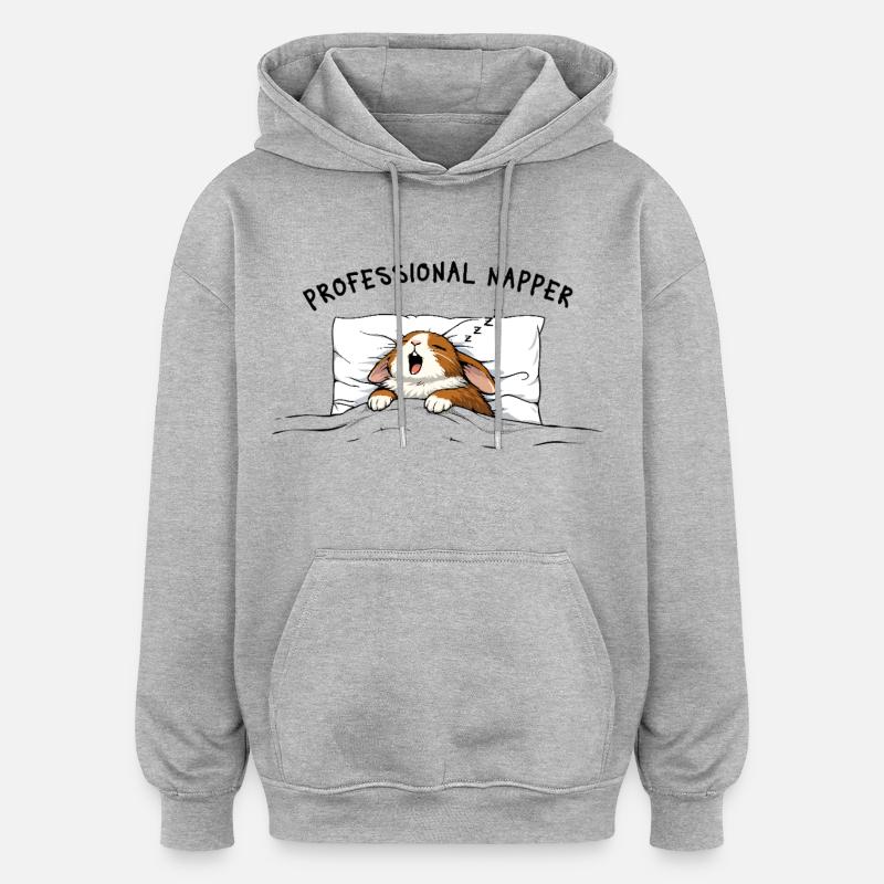 Professional Napper Sleep Bunny Bunny Rabbit - Oversized Unisex Hoodie - heather grey