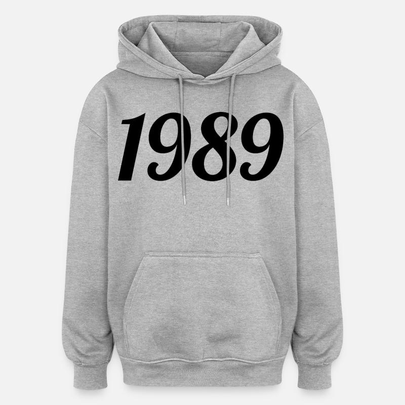 1989 - Sweat à capuche oversize unisexe - gris chiné