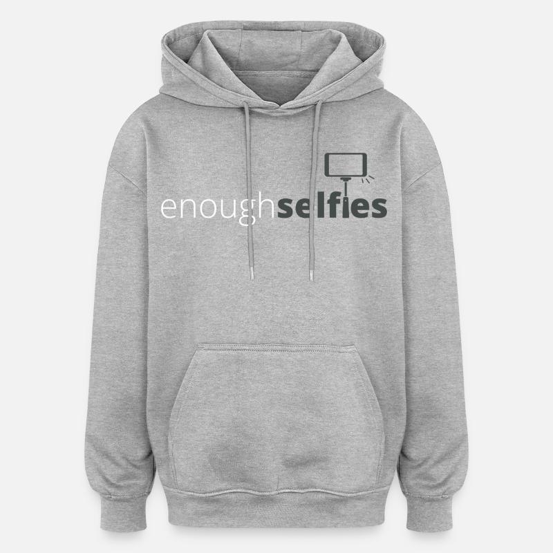 Enough_white - Sweat à capuche oversize unisexe - gris chiné