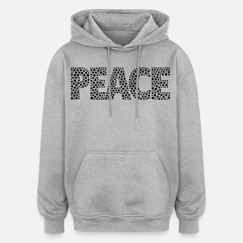 PAIX avec points - Sweat à capuche oversize unisexe - gris chiné