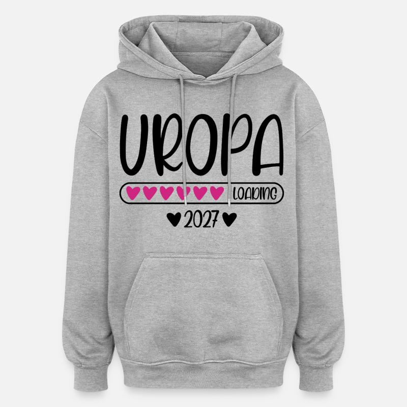 Uropa 2027 loading mit Herzchen Ladebalken - Oversized Unisex Hoodie - Grau meliert