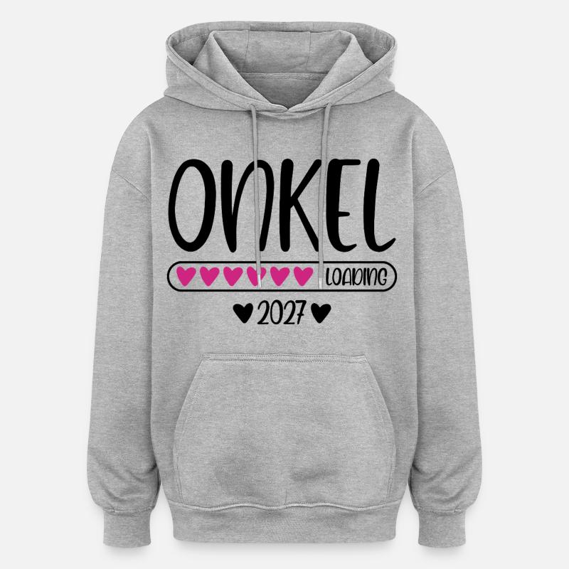 Onkel 2027 loading Herzchen Ladebalken - Oversized Unisex Hoodie - Grau meliert