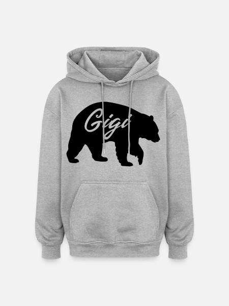 Gigi Bär süßes Oma-Hemd-Geschenk - Oversized Unisex Hoodie - Grau meliert