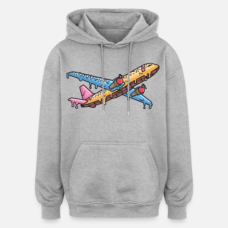 Aviateur d’avion Glace Enfants Garçons Pilote - Sweat à capuche oversize unisexe - gris chiné