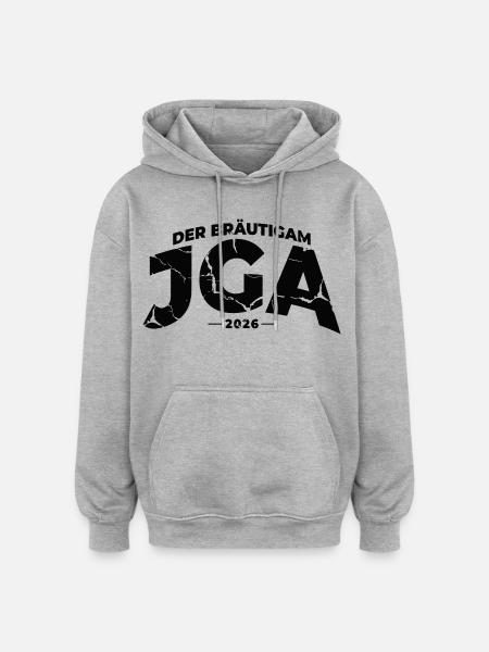 JGA 2026 Bräutigam Junggesellenabschied - Oversized Unisex Hoodie - Grau meliert