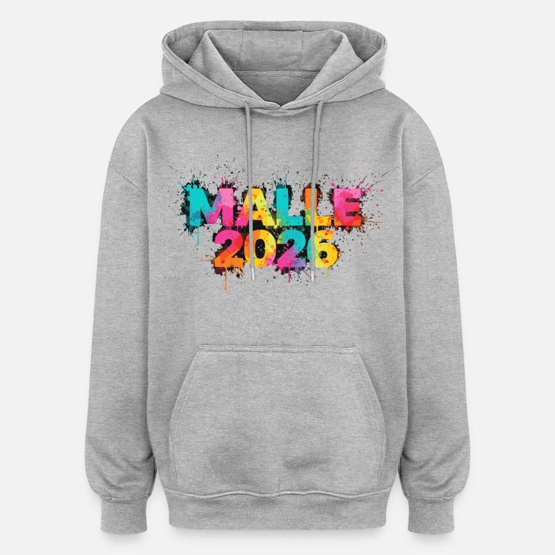 malle_splash - Sweat à capuche oversize unisexe - gris chiné