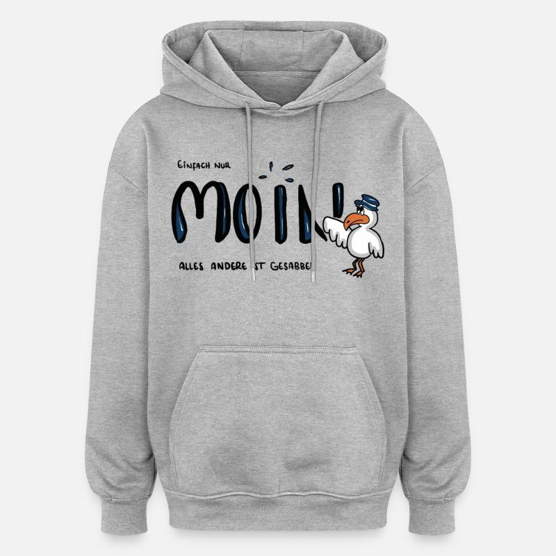 Moin Küstenseemöwe im Sailor-Style - Oversized Unisex Hoodie - Grau meliert