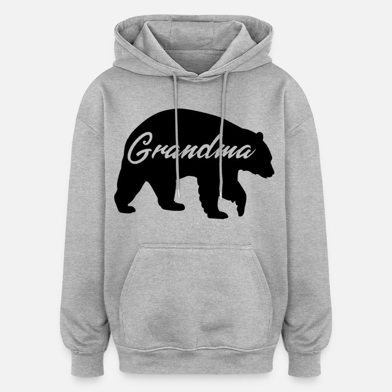 Chemise cadeau mignonne Grand-mère Ours - Sweat à capuche oversize unisexe - gris chiné