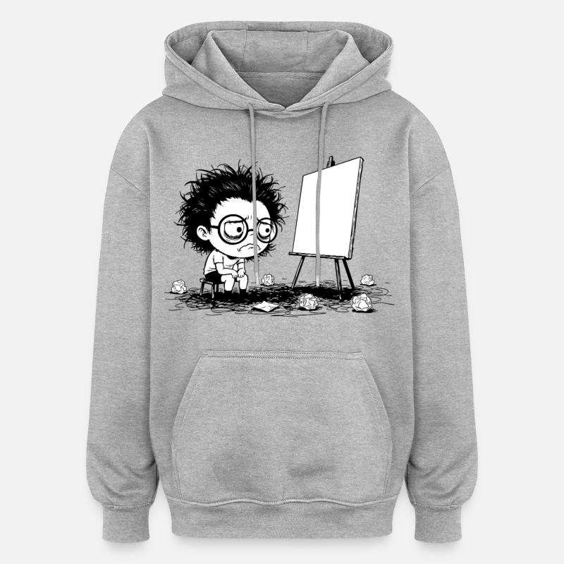 Künstler Creative Blocking Empty Canvas Manga - Oversized Unisex Hoodie - Grau meliert