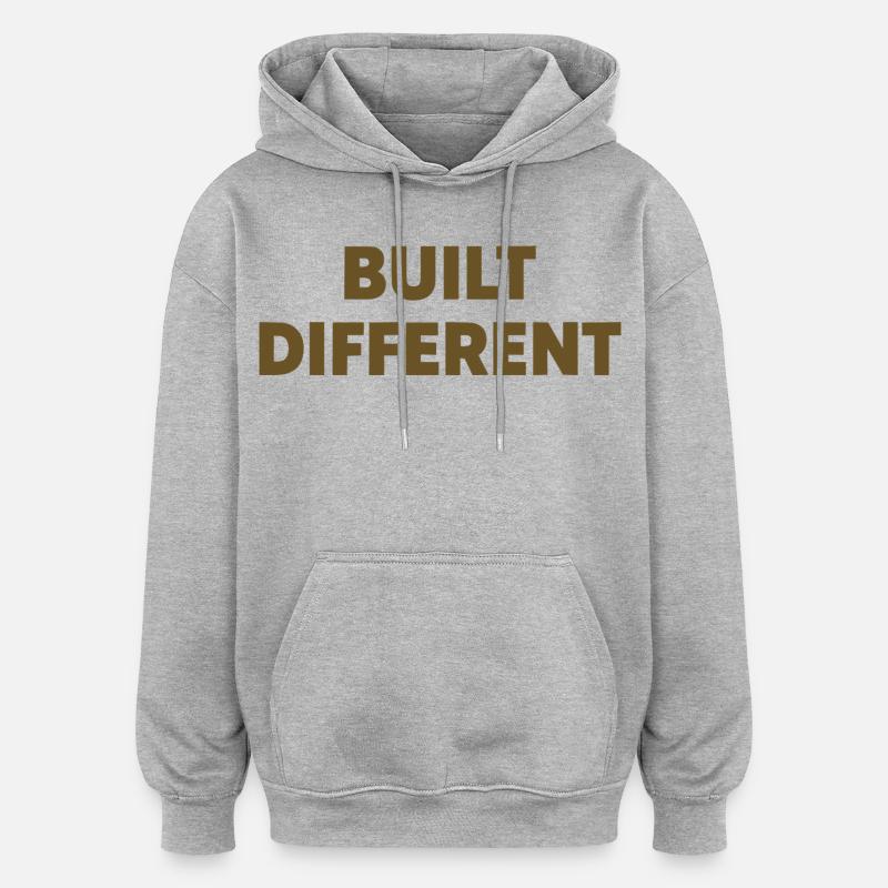 Typographie d’affirmation différente construite - Sweat à capuche oversize unisexe - gris chiné