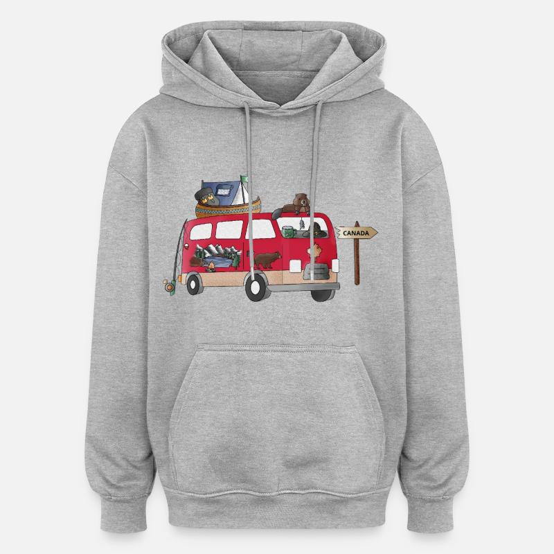 Into_Canada_Wild_Camper - Sweat à capuche oversize unisexe - gris chiné