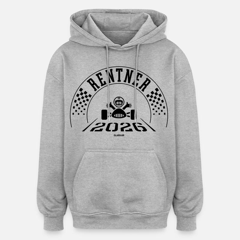 Retraités 2026 (Retraite, retraite, fin / B) - Sweat à capuche oversize unisexe - gris chiné
