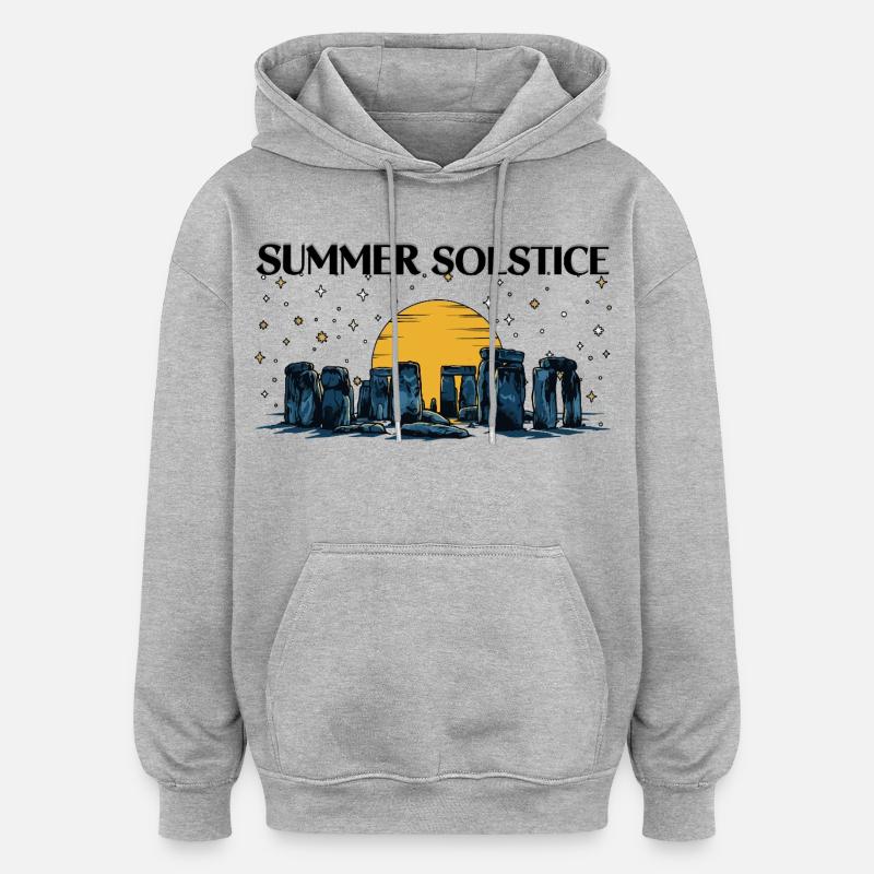 Litha Pagan Solstice d’été Midsommar - Sweat à capuche oversize unisexe - gris chiné