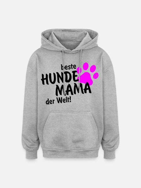 beste Hundemama der Welt - Oversized Unisex Hoodie - Grau meliert