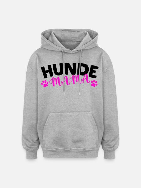 Hunde Mama - Oversized Unisex Hoodie - Grau meliert
