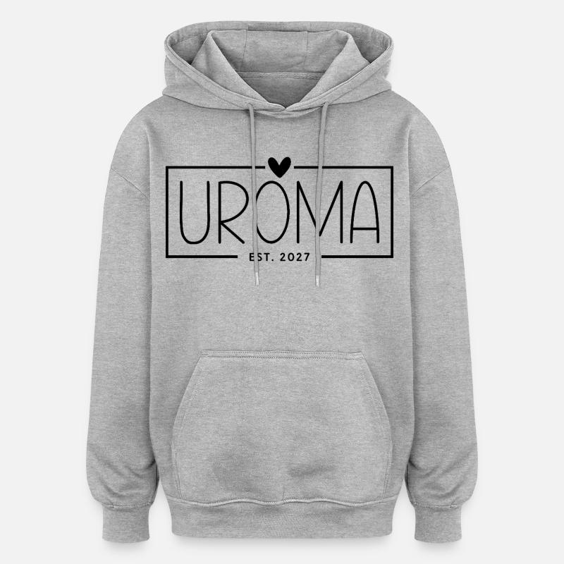 Bisnonna Est 2027 - Felpa con cappuccio unisex oversize - grigio melange