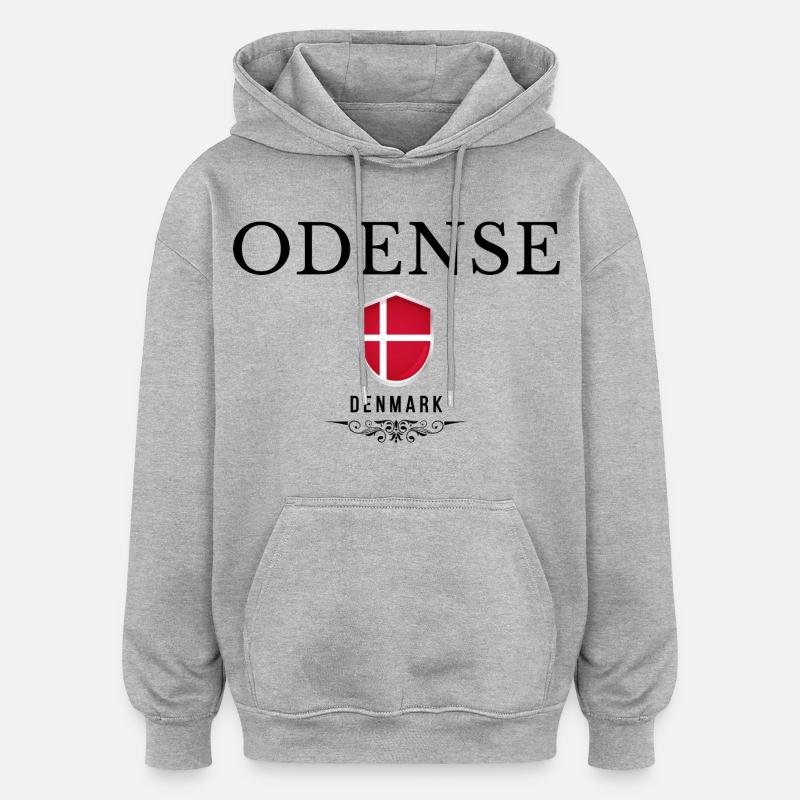 Odense-Souvenir, elegantes Odense-Design - Oversized Unisex Hoodie - Grau meliert