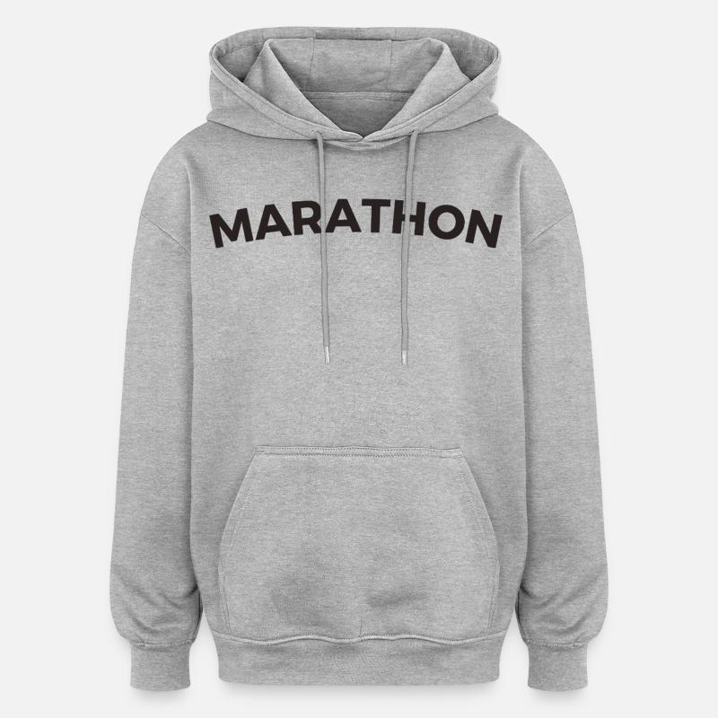marathon - Sweat à capuche oversize unisexe - gris chiné
