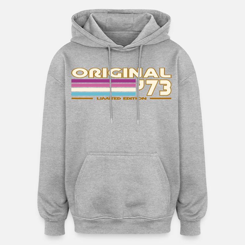 Original 73 Rétro Années 70 - Sweat à capuche oversize unisexe - gris chiné