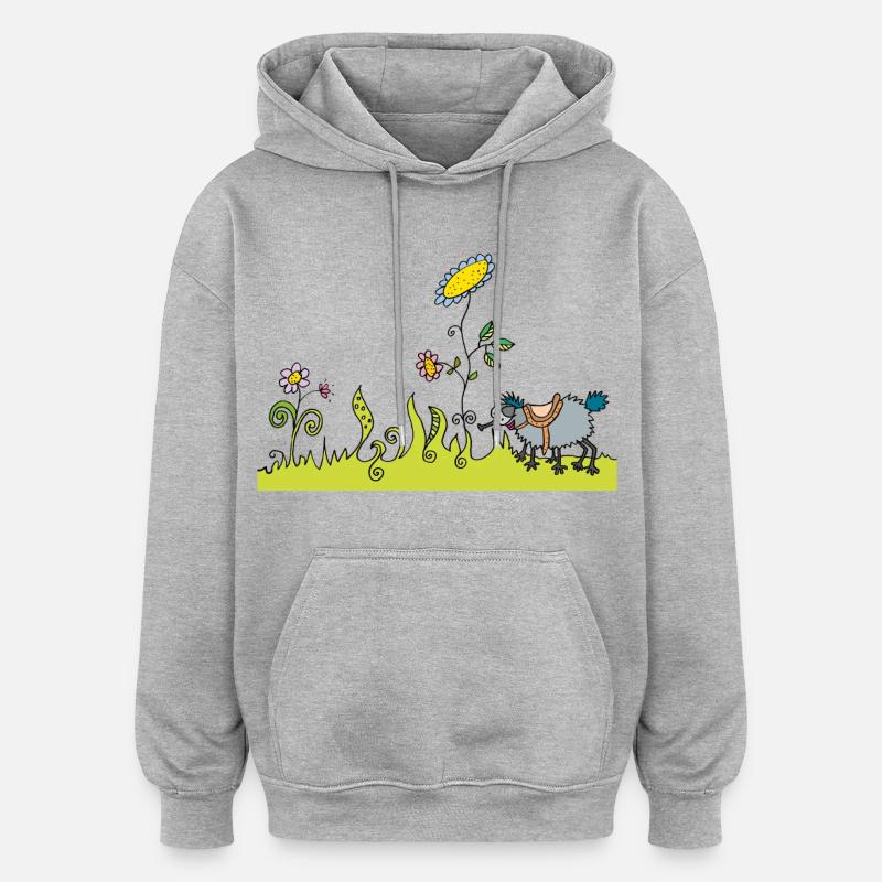Prêt à rouler - Sweat à capuche oversize unisexe - gris chiné