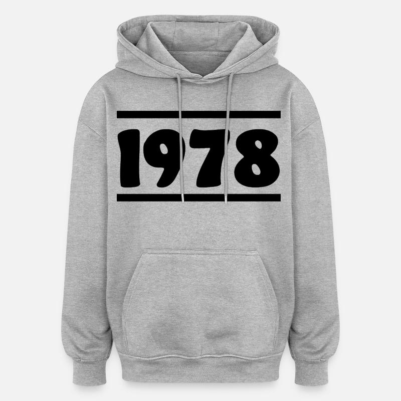 1978 Anniversaire 1978 - Sweat à capuche oversize unisexe - gris chiné