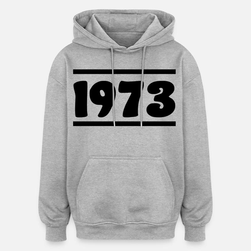 1973 Anniversaire 1973 - Sweat à capuche oversize unisexe - gris chiné