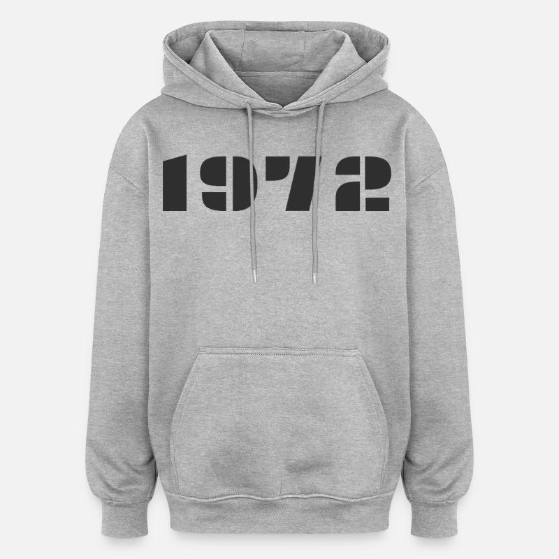 1972 - Sweat à capuche oversize unisexe - gris chiné