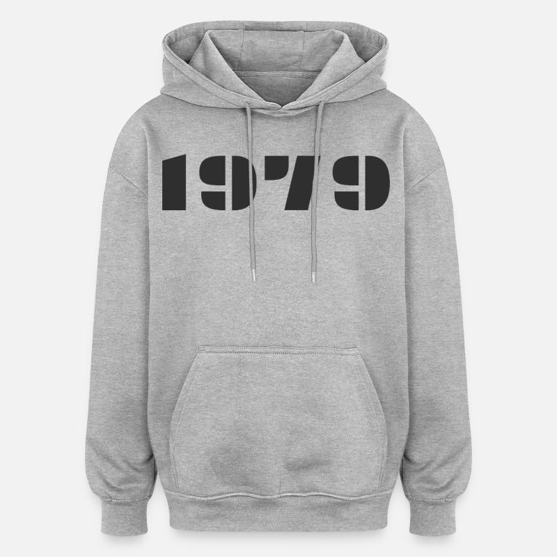 1979 - Sweat à capuche oversize unisexe - gris chiné