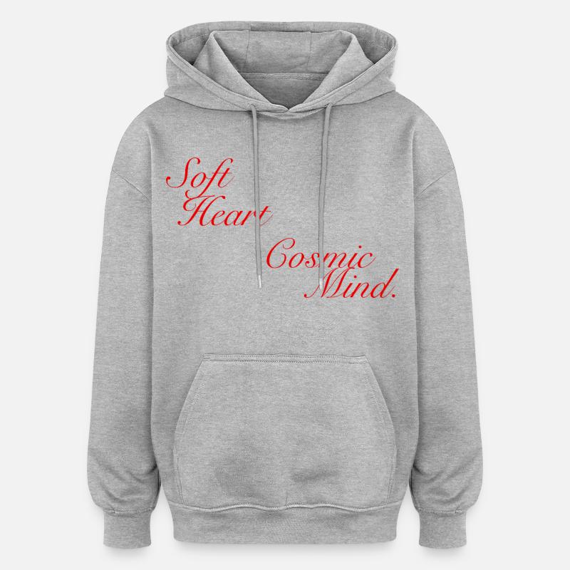 Soft Heart Cosmic Mind - Sweat à capuche oversize unisexe - gris chiné