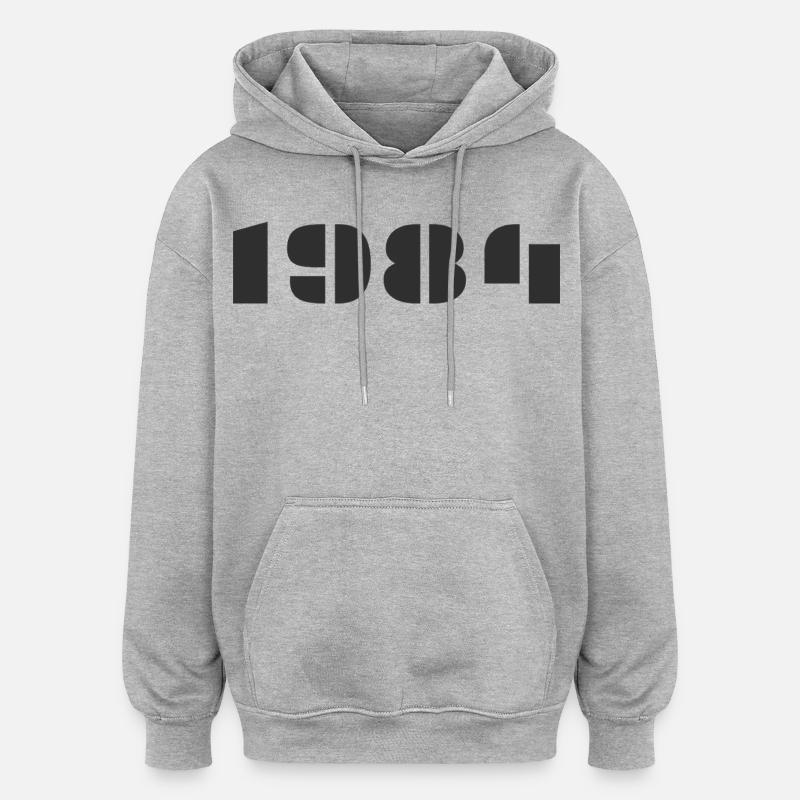 1984 - Sweat à capuche oversize unisexe - gris chiné