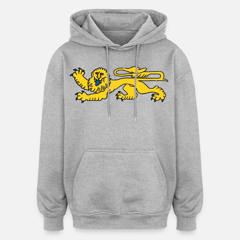 Lion d’Aquitaine - Sweat à capuche oversize unisexe - gris chiné