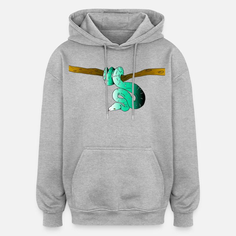 Serpent (couleur) - Sweat à capuche oversize unisexe - gris chiné