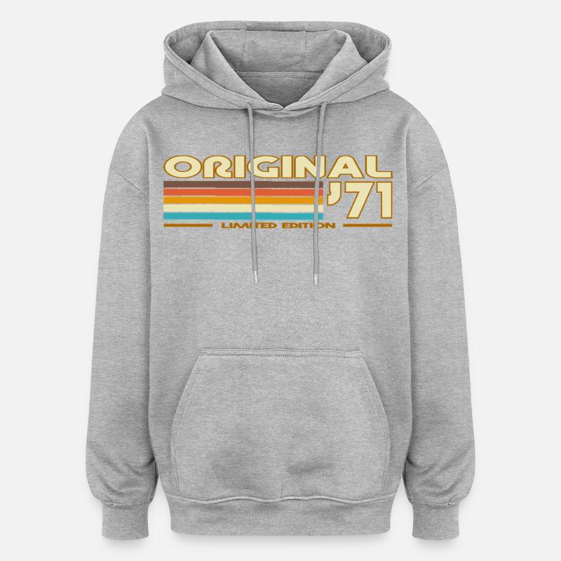 1971 - Sweat à capuche oversize unisexe - gris chiné
