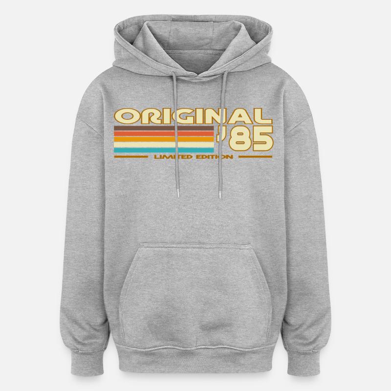Original85 Retro Stripes - Oversized Unisex Hoodie - heather grey