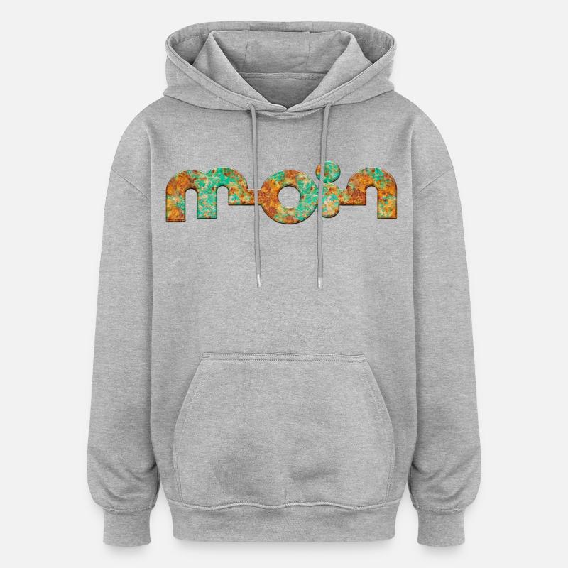 Bonjour - Sweat à capuche oversize unisexe - gris chiné